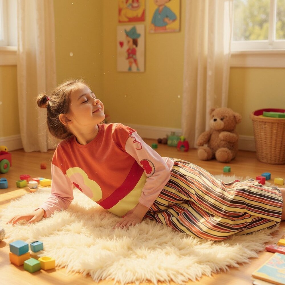 Deux par Deux Girls Outfit 5 Orange Pink Top Velour Stripe Pants Y2K 2000s Retro